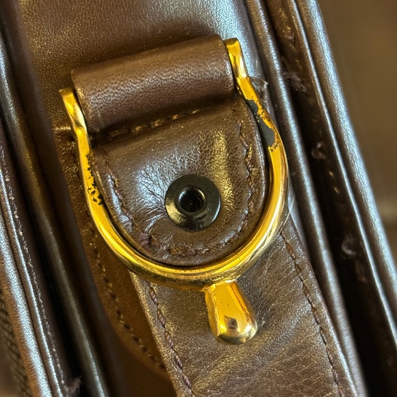 Celine triomphe Medium classique classic box brown canvas flat handbag Vintage - Picture 12 of 16